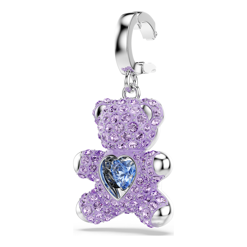 swarovski idyllia charm  mixed cuts  teddy  purple  rhodium plated