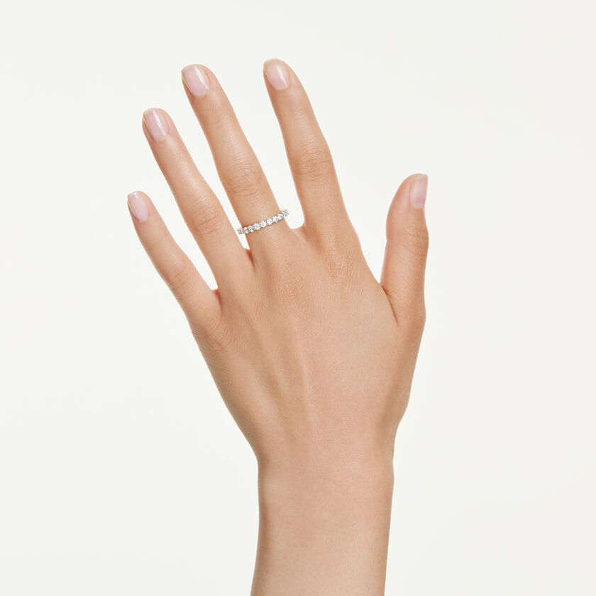 swarovski matrix vittore band ring  round cut  white  gold tone plated
