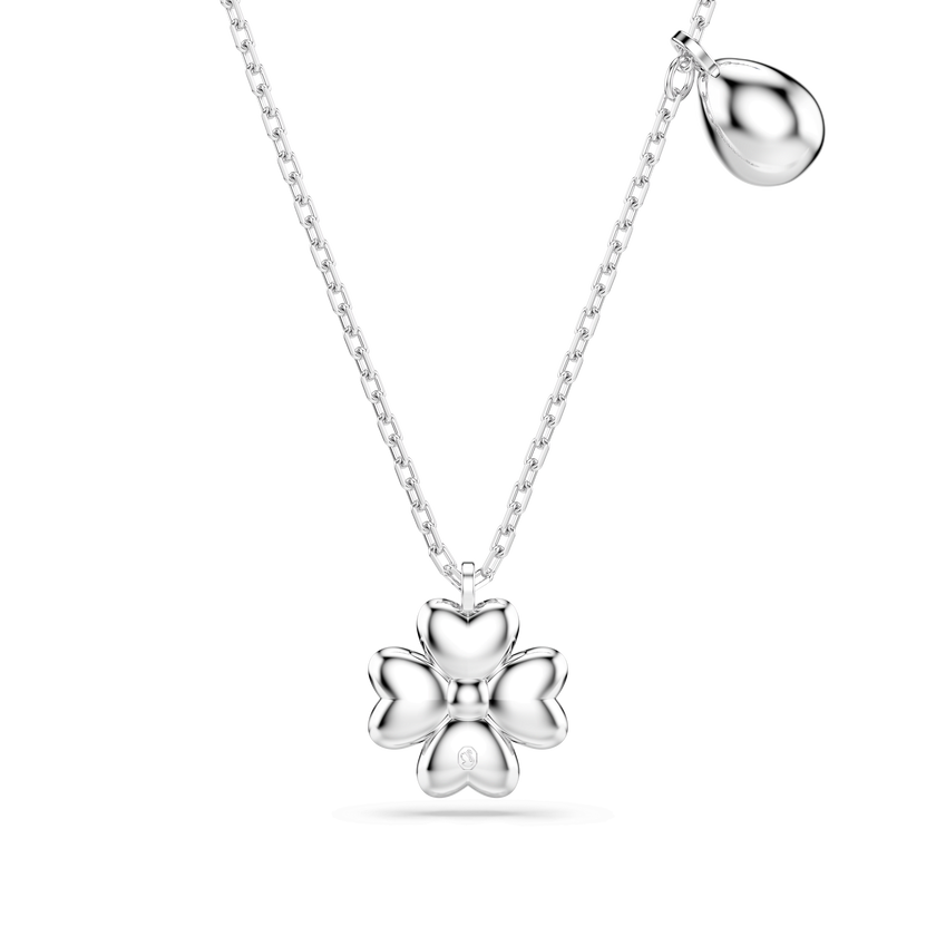 swarovski symbolica necklace  clover  blue  rhodium plated