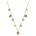 swarovski imber necklace  mixed cuts  multicolored  18k gold finish
