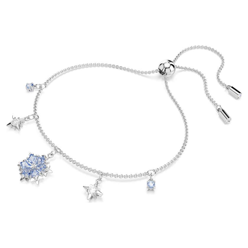 swarovski magic bracelet  snowflake  blue  rhodium plated