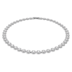 swarovski una angelic tennis necklace round cut medium white rhodium plated