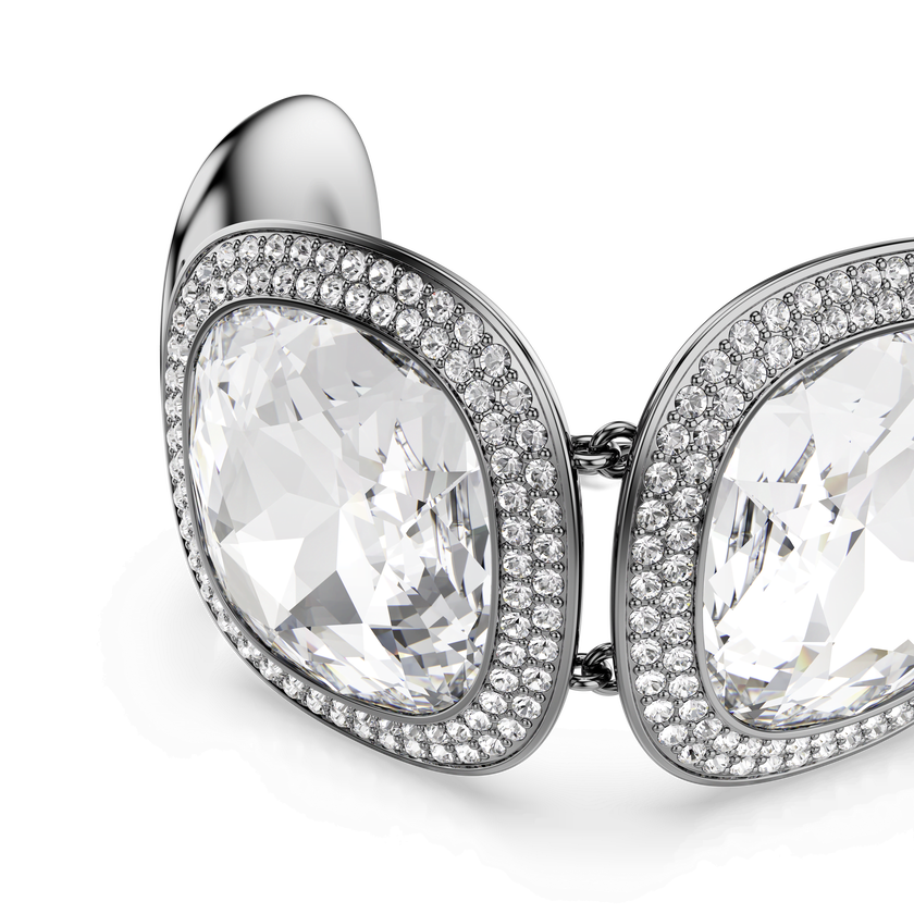 swarovski una angelic bracelet  cushion cut  white  ruthenium plated