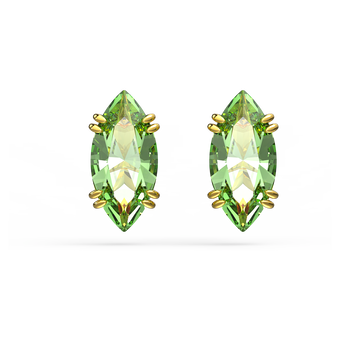 Gema stud earrings, Green, Gold-tone plated swarovski gema stud earrings  green  gold tone plated
