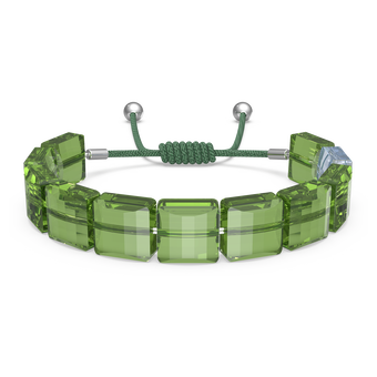Letra bracelet, Peace, Green, Rhodium plated swarovski letra bracelet  peace  green  rhodium plated