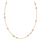 Imber strand, Round cut, Pink, Gold-tone plated