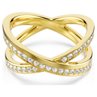 swarovski delta band ring  round cut  white  18k gold finish