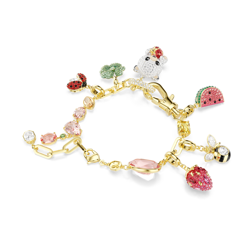 swarovski idyllia bracelet  mixed cuts  mixed motifs  multicolored  gold tone plated