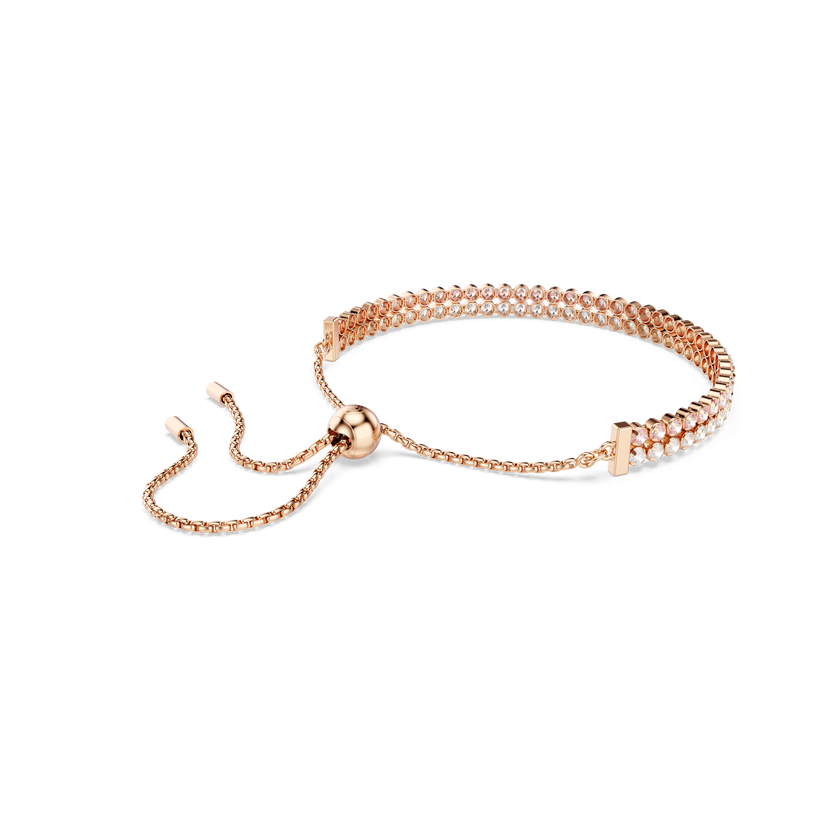 swarovski matrix bracelet  round cut  white  18k rose gold finish