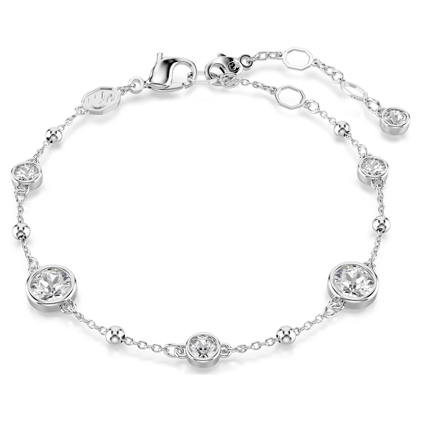 swarovski imber bracelet  round cut  white  rhodium plated