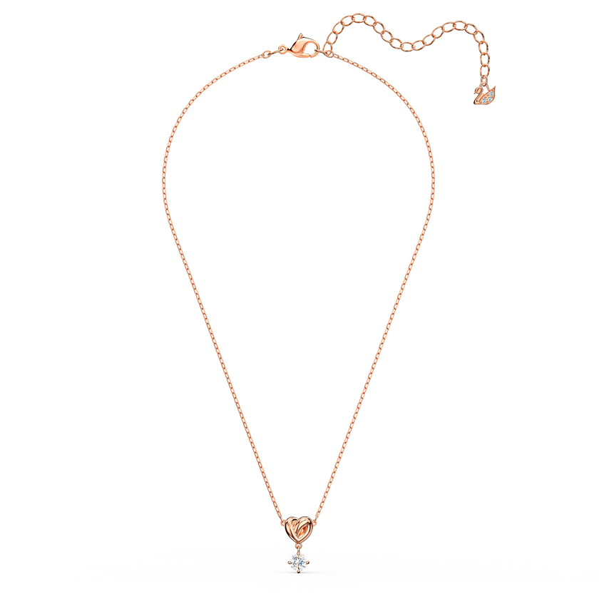 swarovski lifelong heart pendant  white  rose gold tone plated