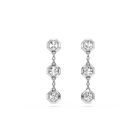 swarovski octagon drop earrings  lab grown diamonds 0 6 ct tw  round shape  sterling silver