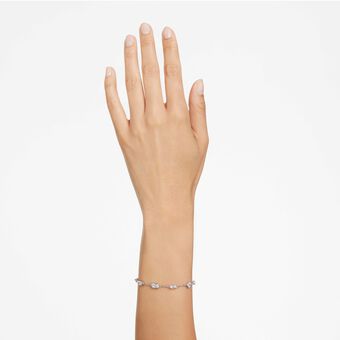 swarovski mesmera bracelet  mixed cuts  scattered design  white  rhodium plated