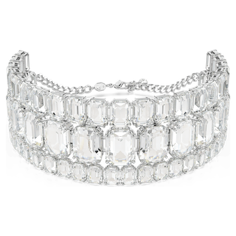 swarovski millenia choker octagon cut white rhodium plated