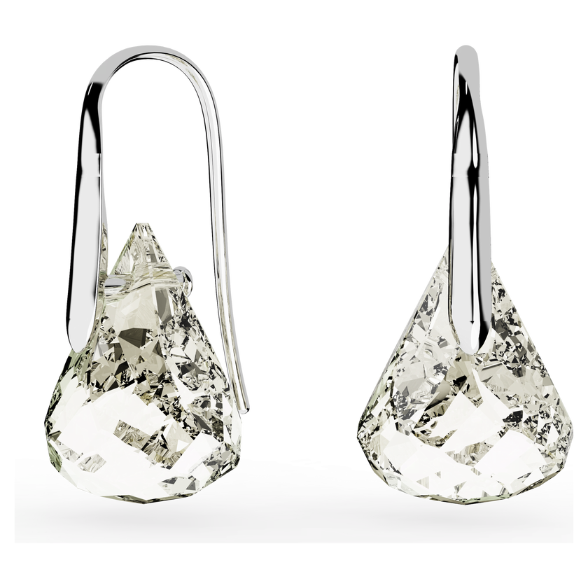 swarovski lunar drop earrings  gray  rhodium plated