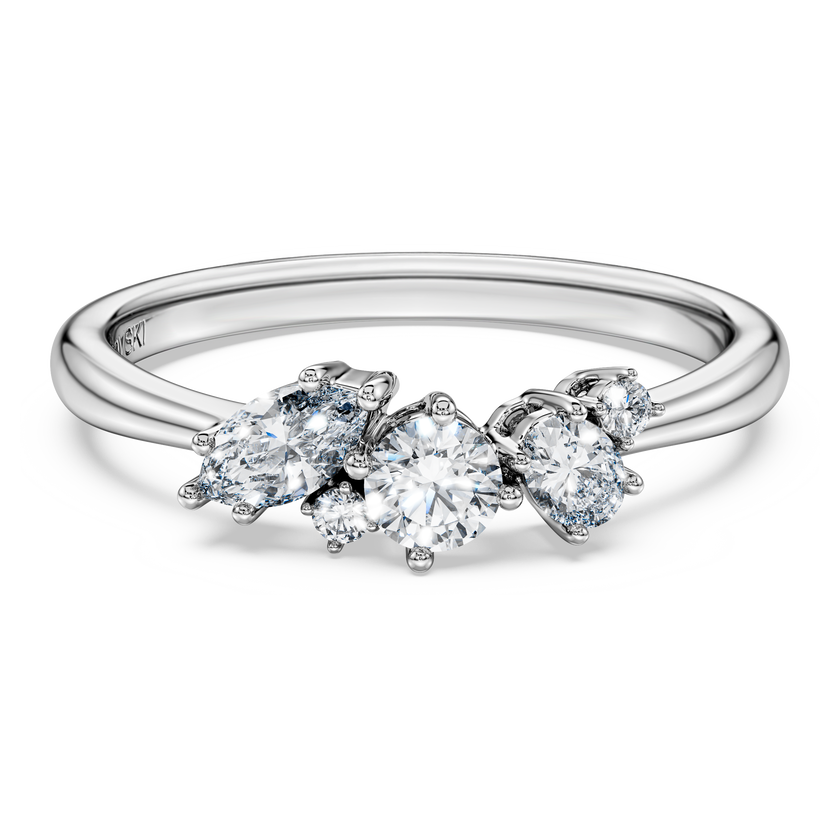 swarovski galaxy ring  lab grown diamonds 0 43 ct tw  mixed shapes  sterling silver
