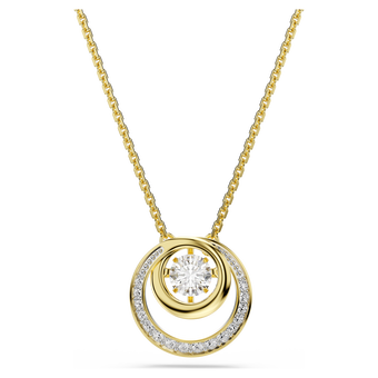 swarovski hyperbola pendant  round cut  white  gold tone plated