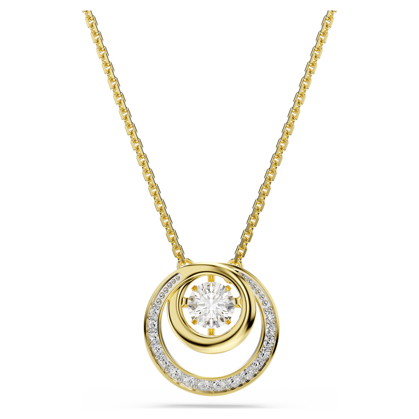 swarovski hyperbola pendant  round cut  white  gold tone plated