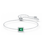 swarovski angelic rectangular bracelet green rhodium plated