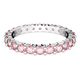 swarovski matrix ring round cut pink rhodium plated