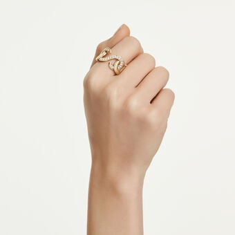 swarovski dextera open ring  round cut  white  gold tone plated