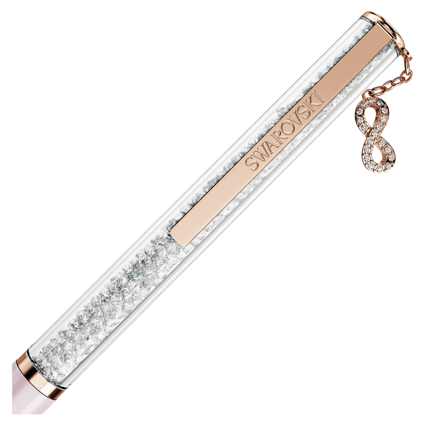 swarovski crystalline silk ballpoint pen  infinity  pink lacquered  rose gold tone plated