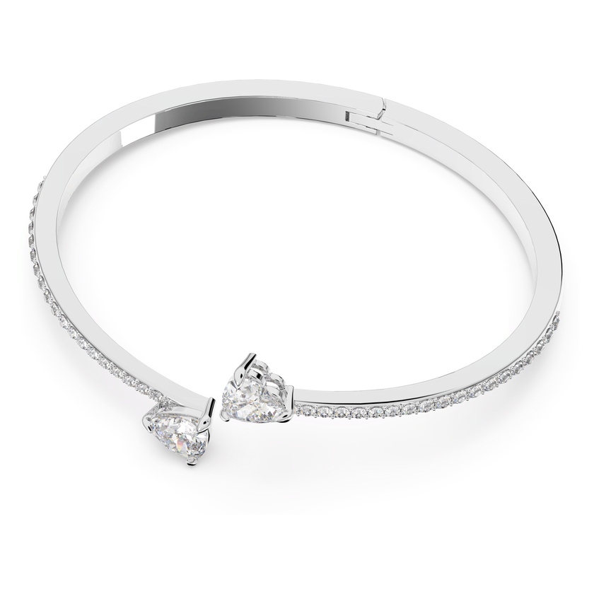 swarovski mesmera bangle  heart  white  rhodium plated