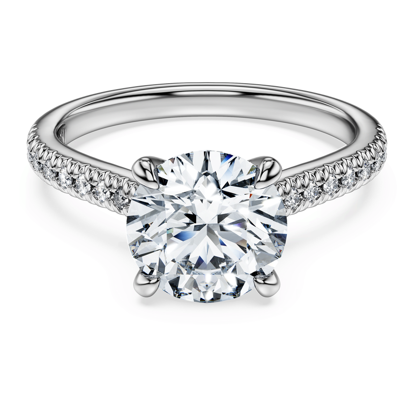 swarovski eternity solitaire ring  lab grown diamonds 2 2 ct tw  round shape  18k white gold