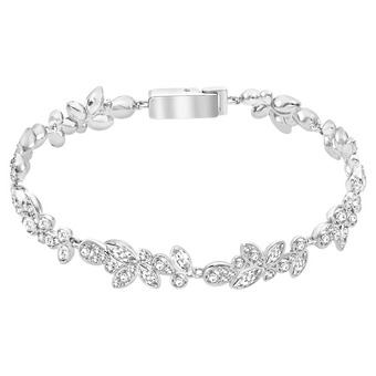 swarovski diapason bracelet  mixed cuts  white  rhodium plated
