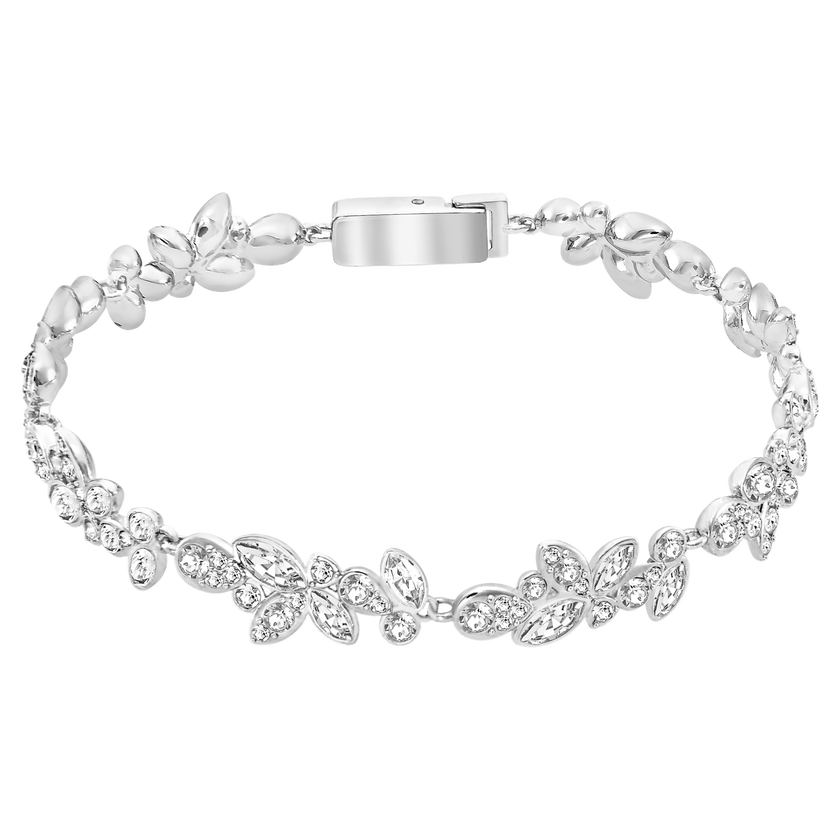 swarovski diapason bracelet  mixed cuts  white  rhodium plated