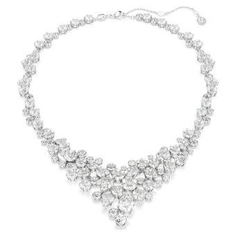 swarovski constella necklace mixed cuts clasp white rhodium plated
