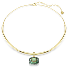 swarovski sublima choker  octagon cut  green  18k gold finish
