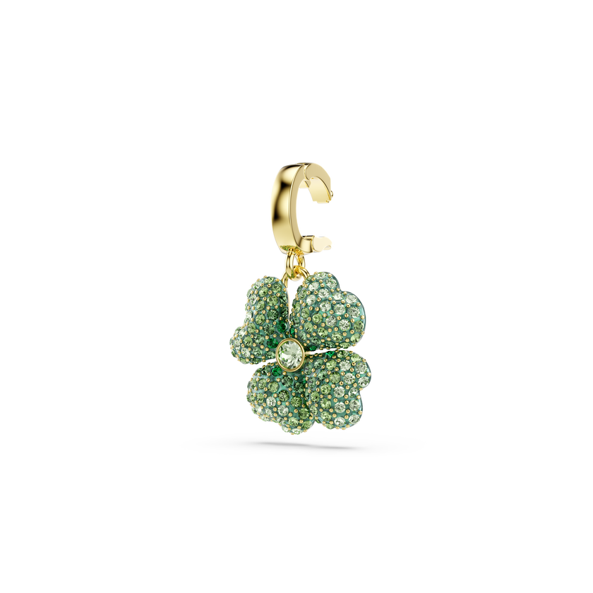 swarovski idyllia charm  clover  green  gold tone plated