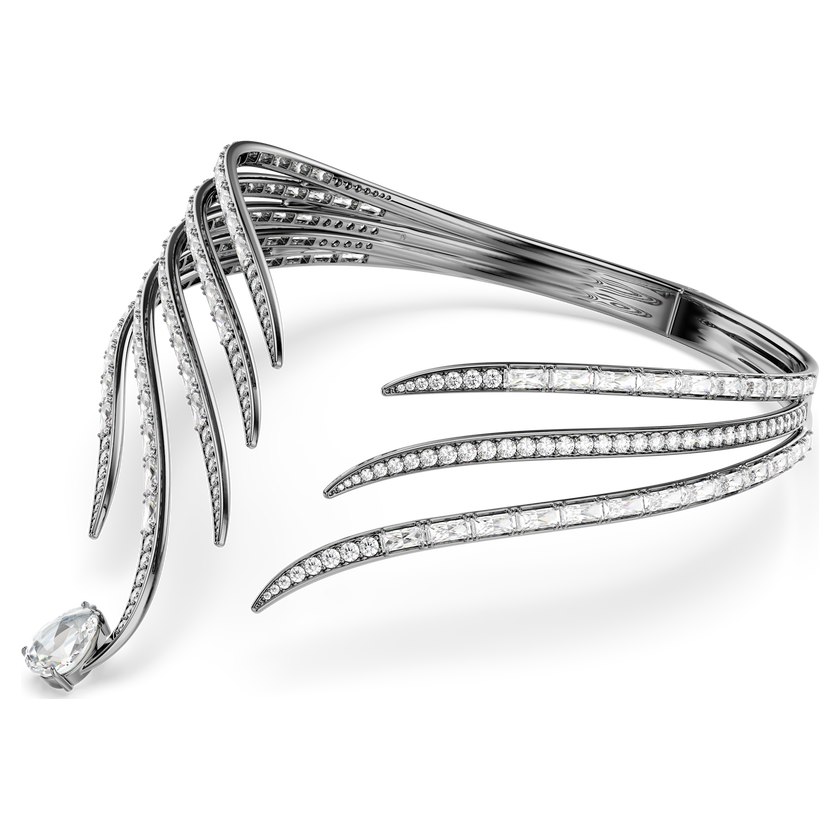 swarovski the vienna collection choker  feather  white  ruthenium plated