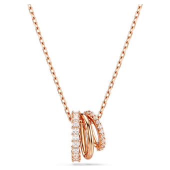 swarovski hyperbola pendant  mixed cuts  white  rose gold tone plated