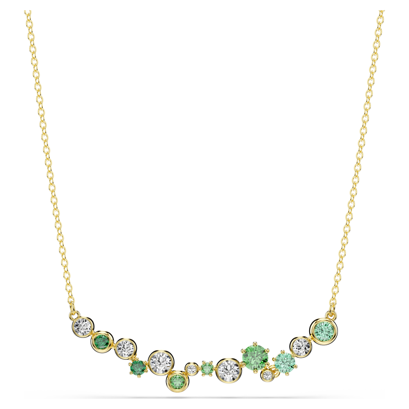 swarovski constella necklace  mixed cuts  green  18k gold finish