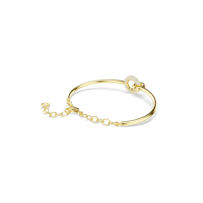 swarovski dextera bangle  round cut  white  gold tone plated