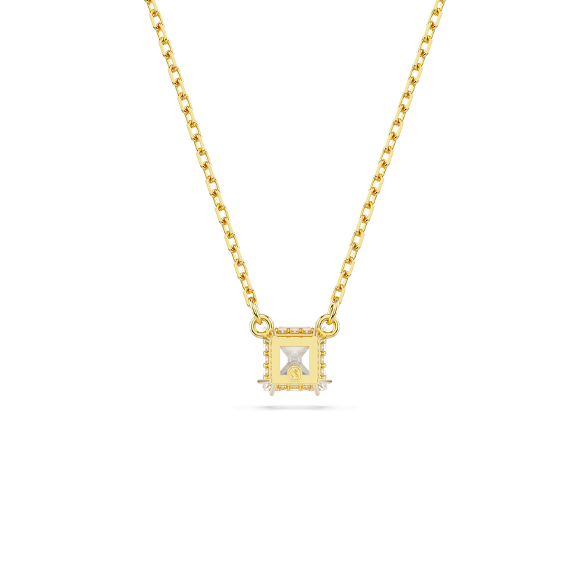swarovski stilla attract pendant  square cut  white  18k gold finish
