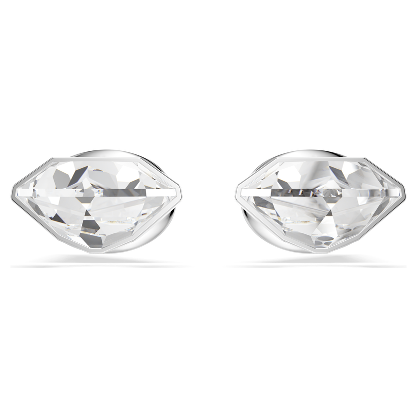 swarovski lucent stud earrings  pav   spike  white  rhodium plated