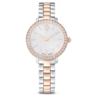swarovski watch swiss made metal bracelet silver tone rose gold tone finish