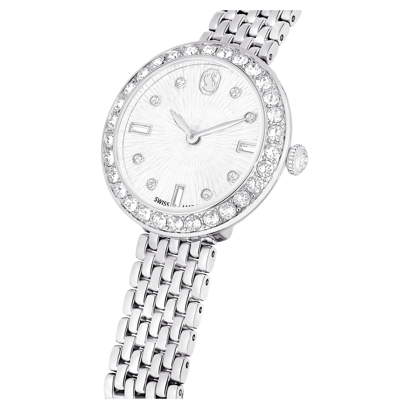 swarovski certa watch  swiss made  metal bracelet  silver tone  stainless steel