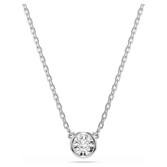 swarovski imber pendant  round cut  white  rhodium plated
