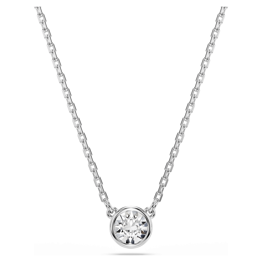 swarovski imber pendant  round cut  white  rhodium plated
