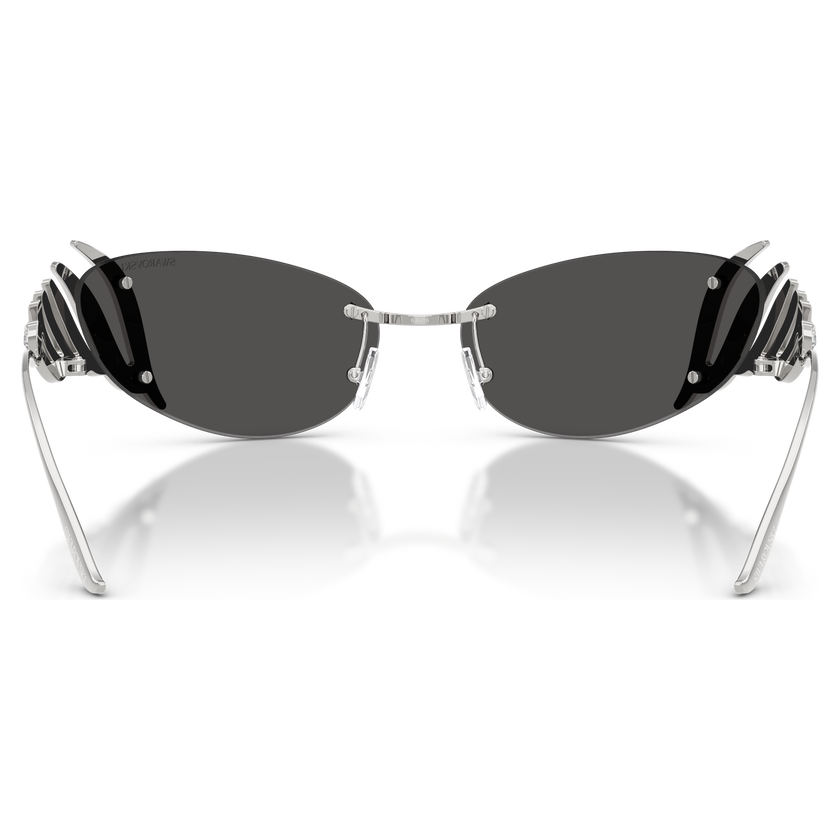 swarovski sunglasses  cat eye shape  swan  silver tone