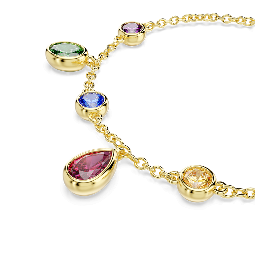 swarovski imber bracelet  mixed cuts  multicolored  18k gold finish