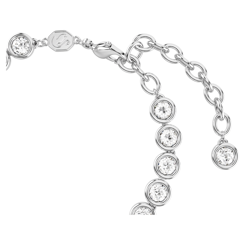 swarovski imber tennis bracelet  round cut  white  rhodium plated
