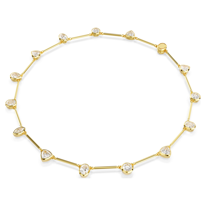 swarovski imber tennis necklace  mixed cuts  white  gold tone plated