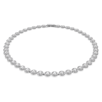 swarovski una angelic tennis necklace round cut white rhodium plated