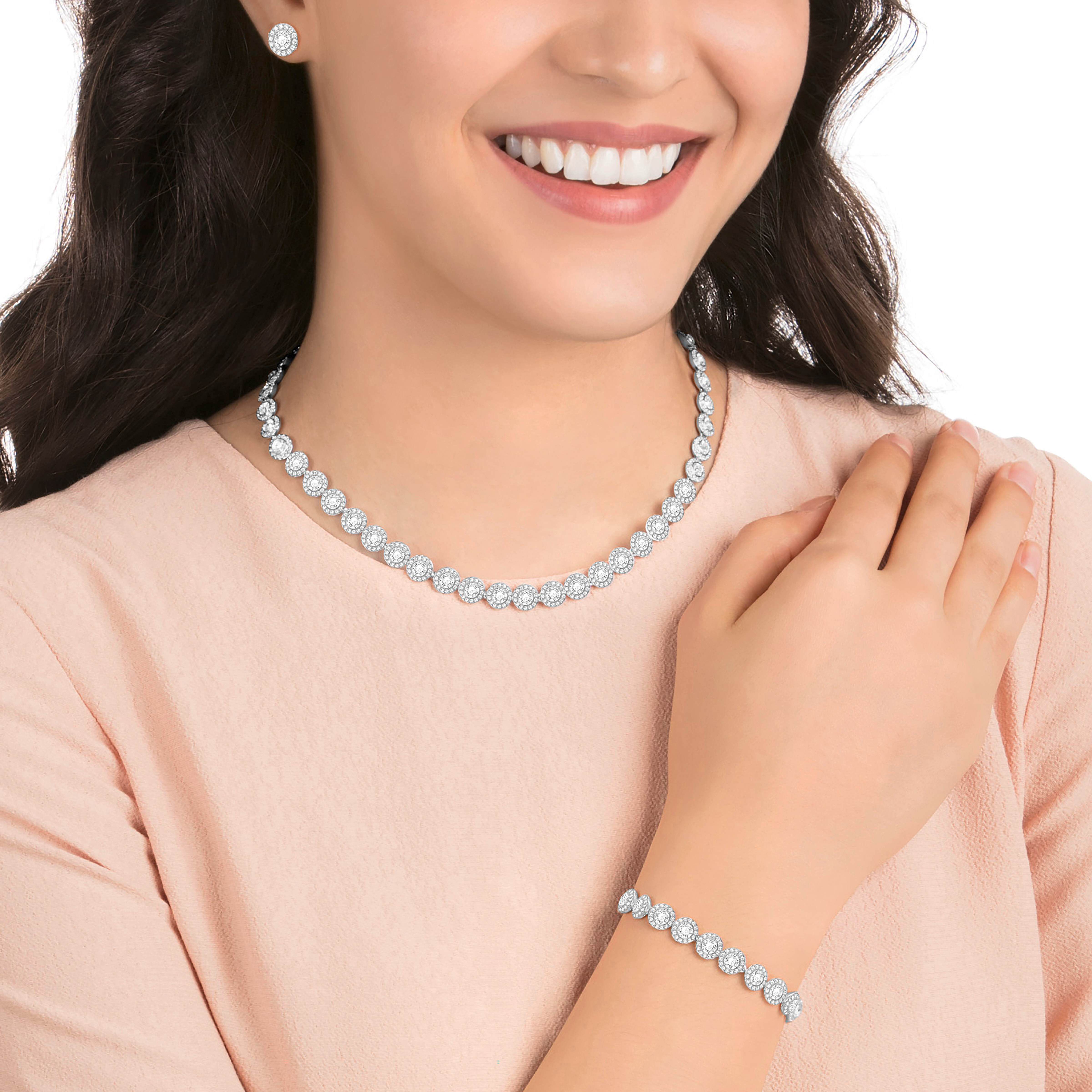 Buy Swarovski Angelic All Around Set White Rhodium Plated