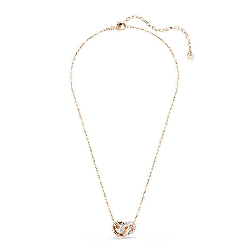 swarovski dextera pendant  round cut  white  rose gold tone plated